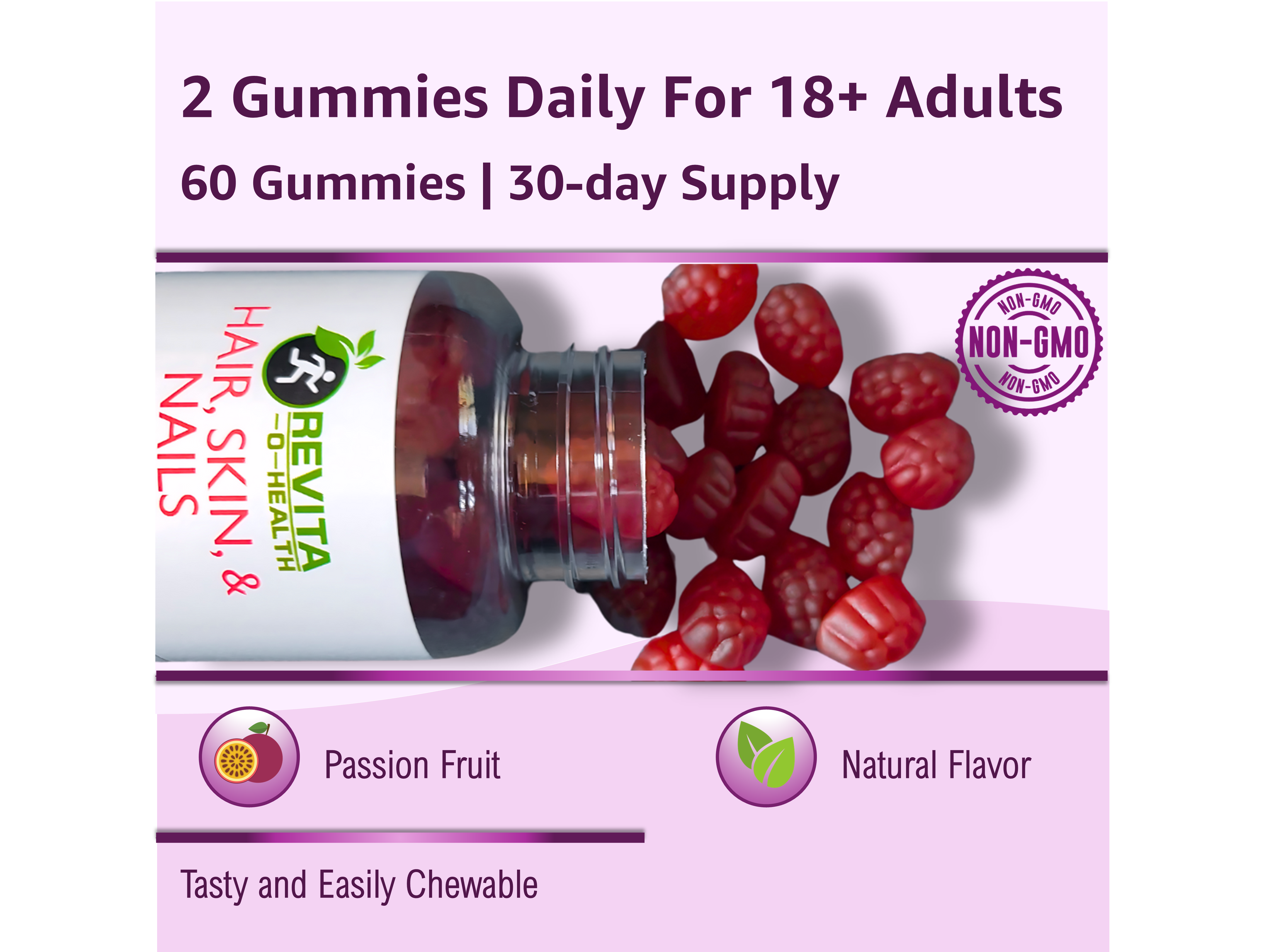 Hair, Skin and Nail Extra Strenth Gummy with Biotin 6000 mcg