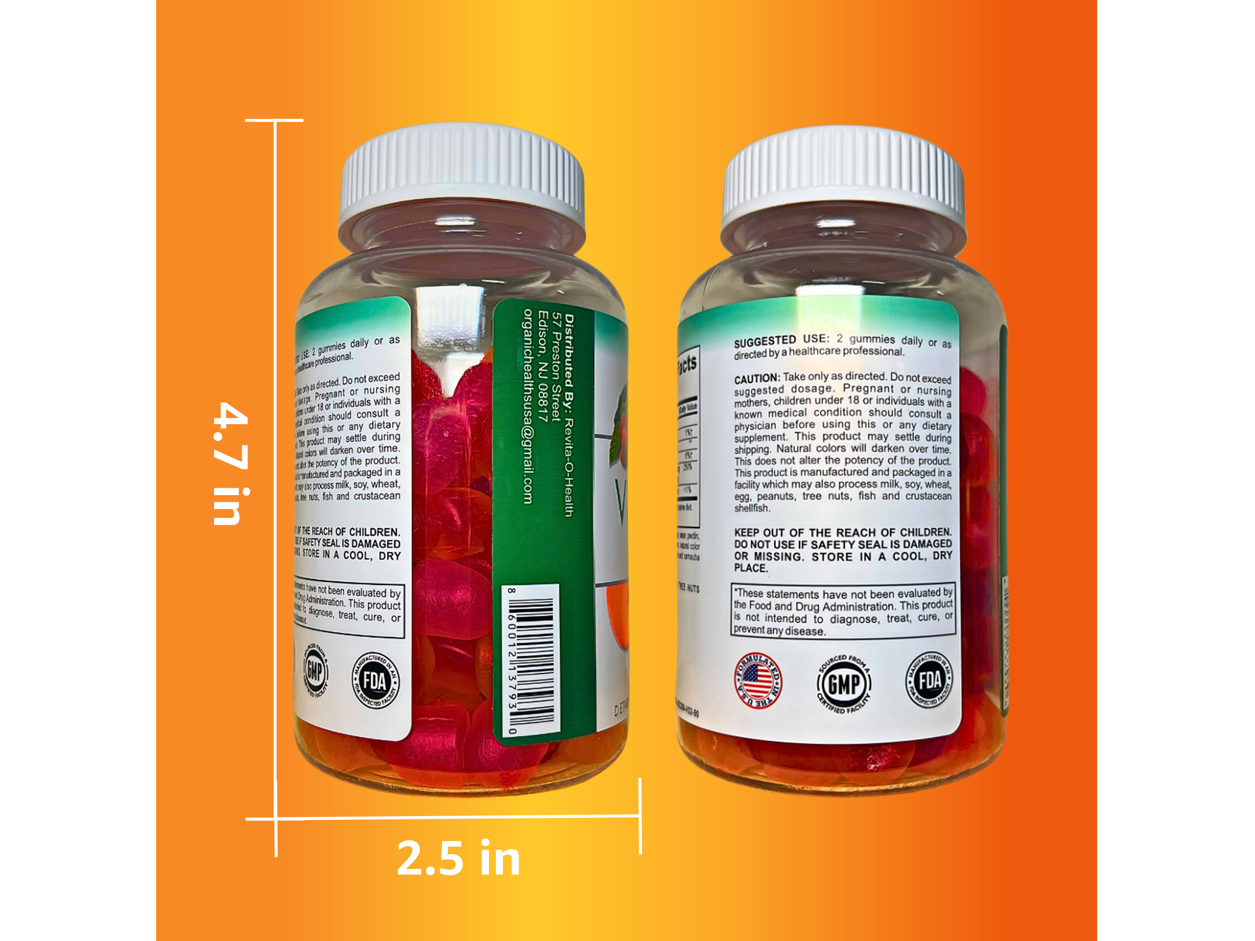 Vitamin D3 2000 IU (50 mcg) Gummy Per Serving for Adults